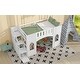 preview thumbnail 9 of 18, Twin Size Low Loft Bed with Side Storage Staircase and Window, Pinewood Frame Playhouse Bed Playful Castle Bed for Children