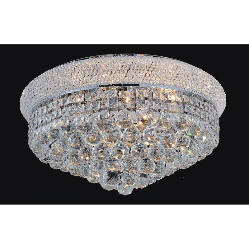Empire 13 Light 24in Chrome Flush Mount with Crystals - Chrome