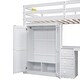 preview thumbnail 10 of 16, White Twin Size Twin Size Pine Wood Loft Bed with Wardrobe, Desk, and Storage Drawers