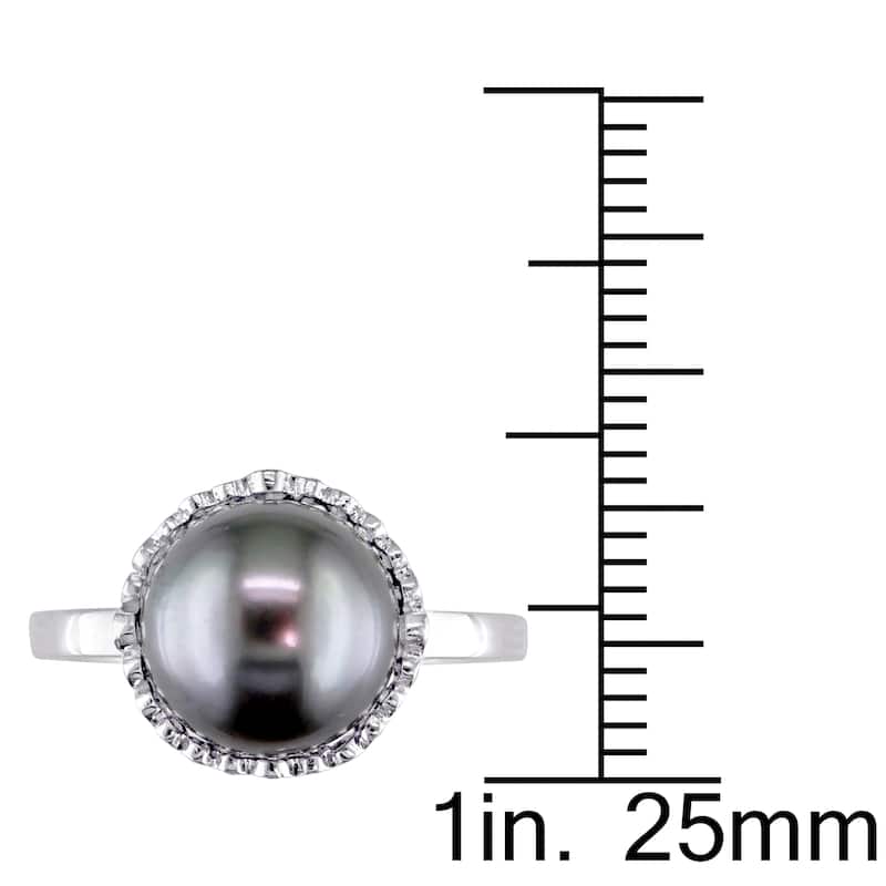 Miadora 8.5-9mm Cultured Freshwater Pearl and Diamond Accent Ring in 10k White Gold