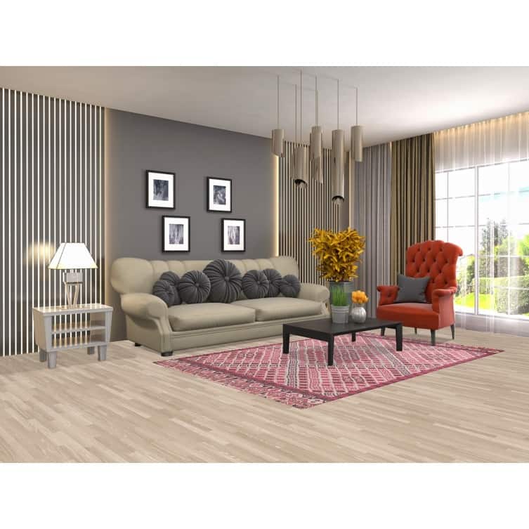 Geometric Modern Area Rug Hand-Knotted Wool Carpet - 4'10"x 7'9"