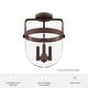 preview thumbnail 4 of 6, Hunter Karloff Clear Glass 3 Light Flush Mount Ceiling Light - Rustic, Industrial, Transitional