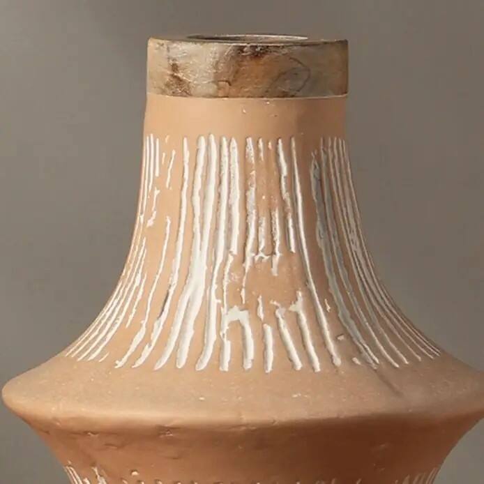 Handcrafted Eco-Mix Small Vase - Sustainable 8x8x13.5 Inch Decorative Accent