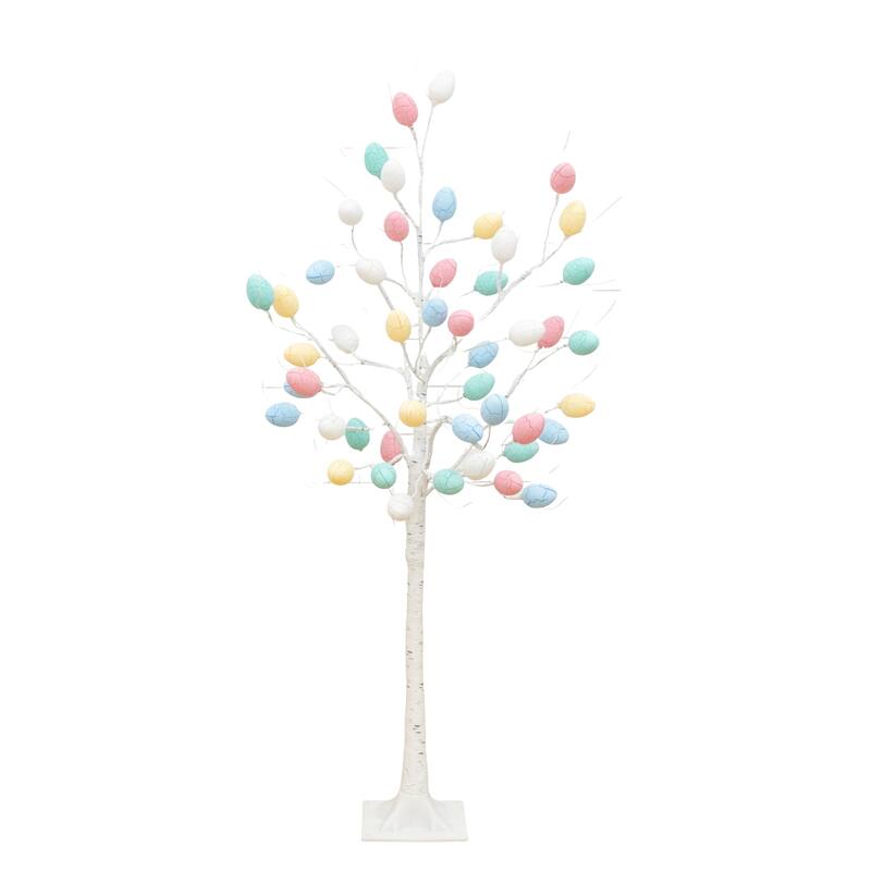 4-ft Pre-Lit Artificial Easter Twig Tree with 48 Egg Shaped LED