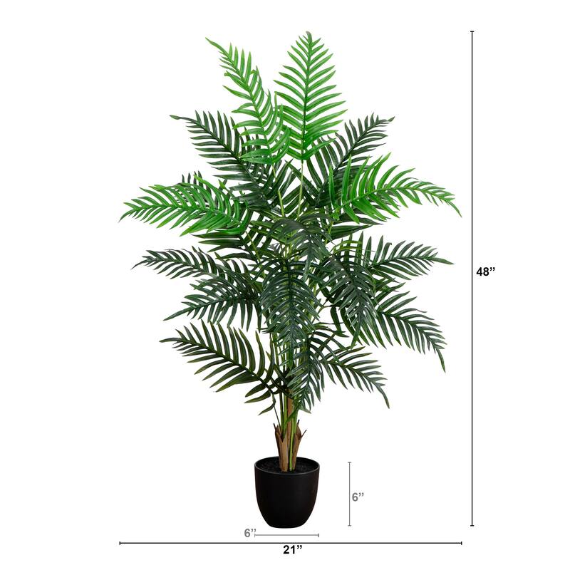 Potted Areca Palm Artificial Tree - 4'