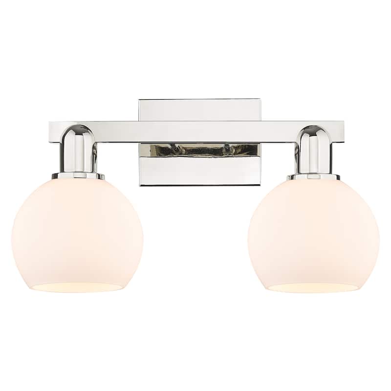 Innovations Lighting Endless Possibilities Arcadia - Athens - 2 Light 17" Bath Vanity Light - Polished Nickel/Matte White