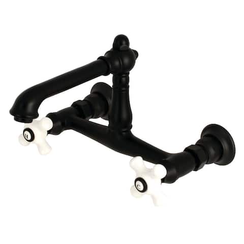 Kingston Brass English Country 1.2 GPM Wall Mounted Bridge Bathroom