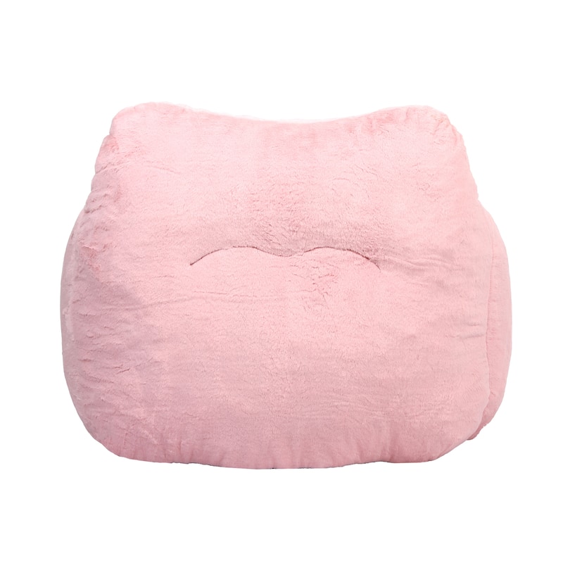 Faux Fur Bean Bag Lounge Chairs with Armrests and High-Density Foam Filling
