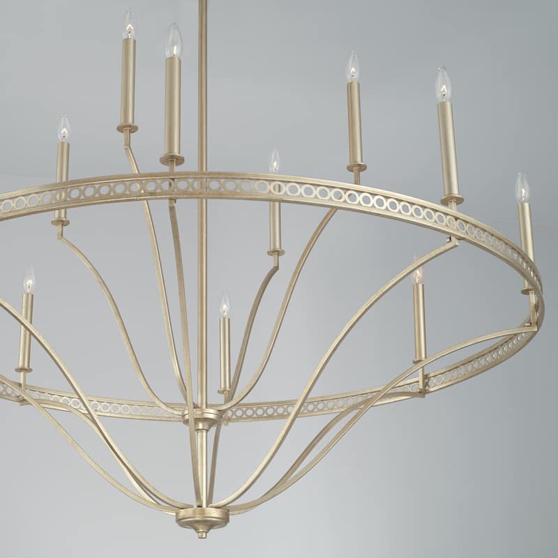 Isabella 52" 12-light Winter Gold Grand Chandelier