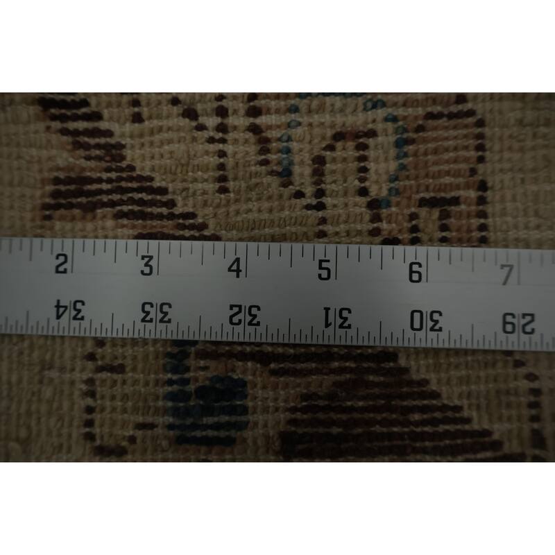 Hand Knotted Oriental 100% Wool Carpet Traditional Floral Beige & Ivories Peshawar Area Rug - 2' 11'' X 1' 10''