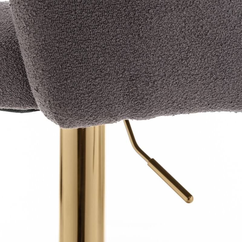Best Quality Furniture Adjustable Textured Fabric Barstools with Chrome Finish Base (Set of 2)