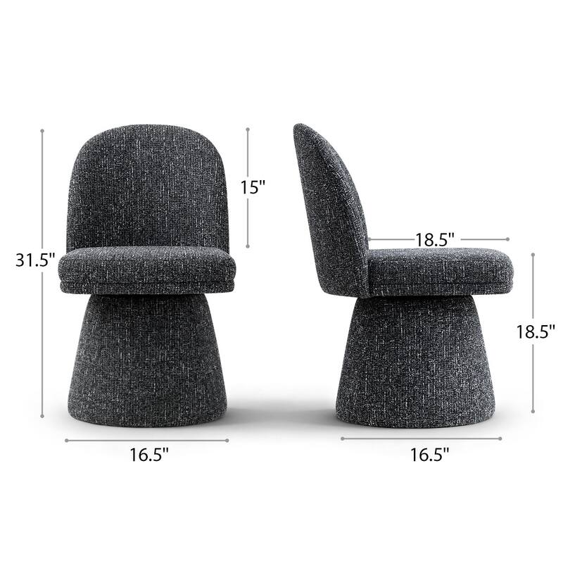 Upholstered Swivel Dining Chair(Set of 4)