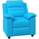 preview thumbnail 1 of 15, Kids Recliner Chair, Toddler Leather Sofa Lounge Chair with Armrest, Footrest, Headrest for Boys and Girls 3-9 Years Old Blue