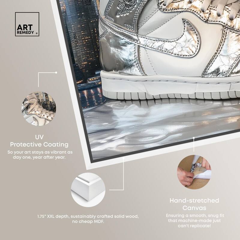 NYC Metallic Sneaker Canvas by Art Remedy