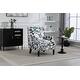 preview thumbnail 4 of 4, Stylish Side Chair Accent Chair Lobby Chair with Wood Frame, White Reading Chair Reception Chair Arm Chair