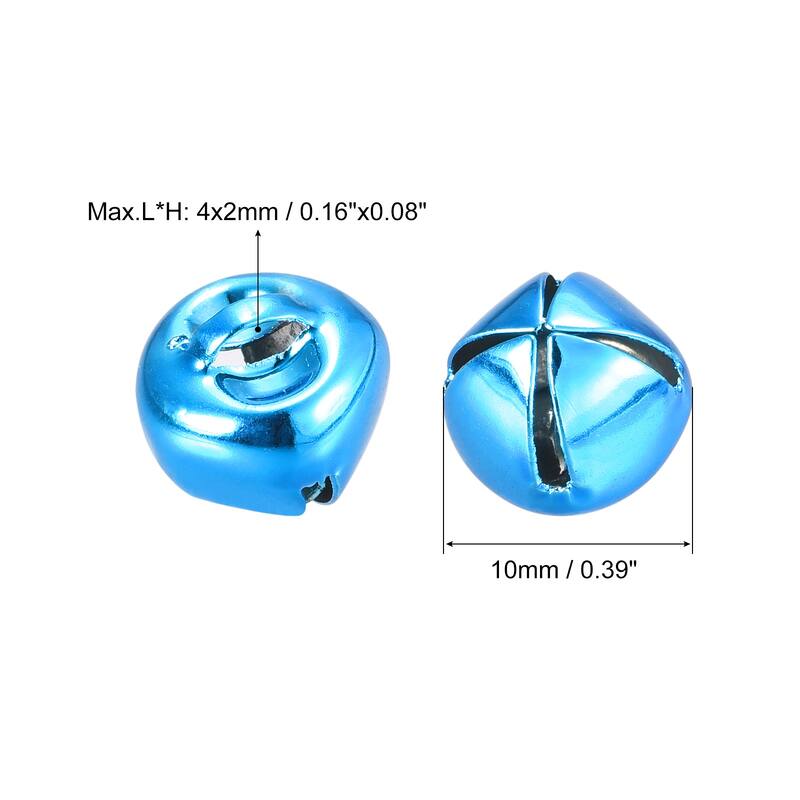 Jingle Bells, 24pcs Small Bells for Crafts DIY Christmas - Blue - 10mm
