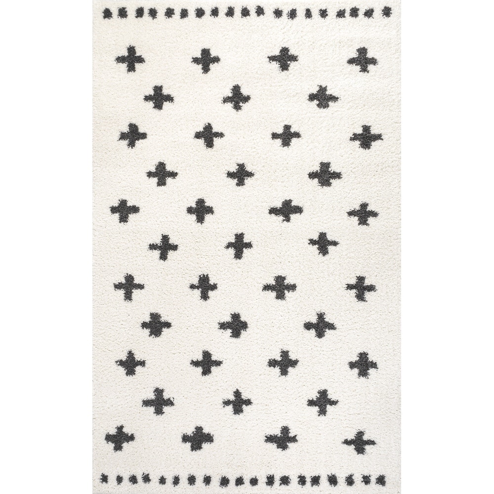 JONATHAN Y Calvia Berber Geometric Shag Area Rug