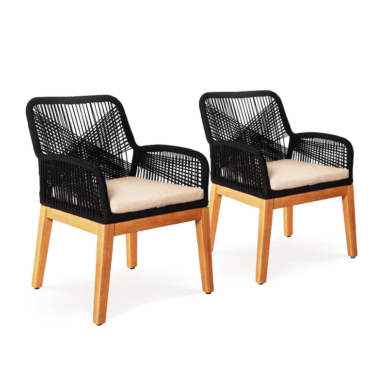 Buy 2 Ottawa Rope Patio Chairs Acacia Wood Frame