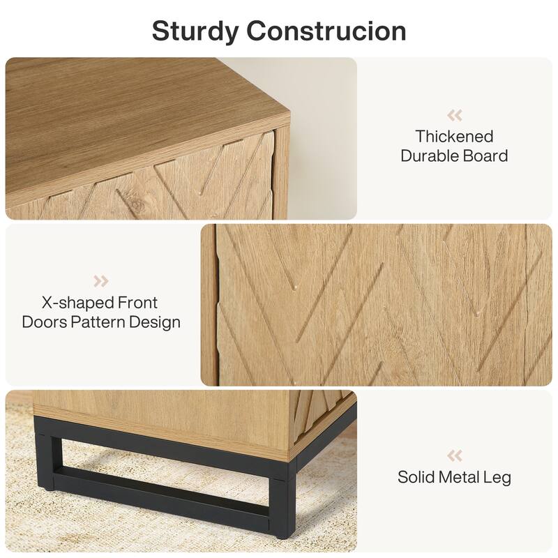 57.5" Rustic Sideboard Buffet Cabinet with Doors - 13.77"D x 57.48"W x 31.69"H