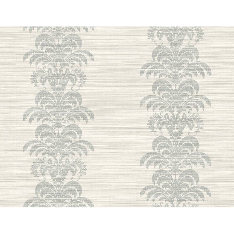 Seabrook Designs Lillian August Palm Frond Stripe Stringcloth Unpasted Wallpaper