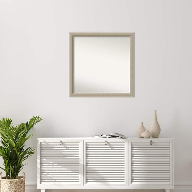 Mezzo Silver Non-Beveled Wood Framed Wall Mirror - Mezzo Silver