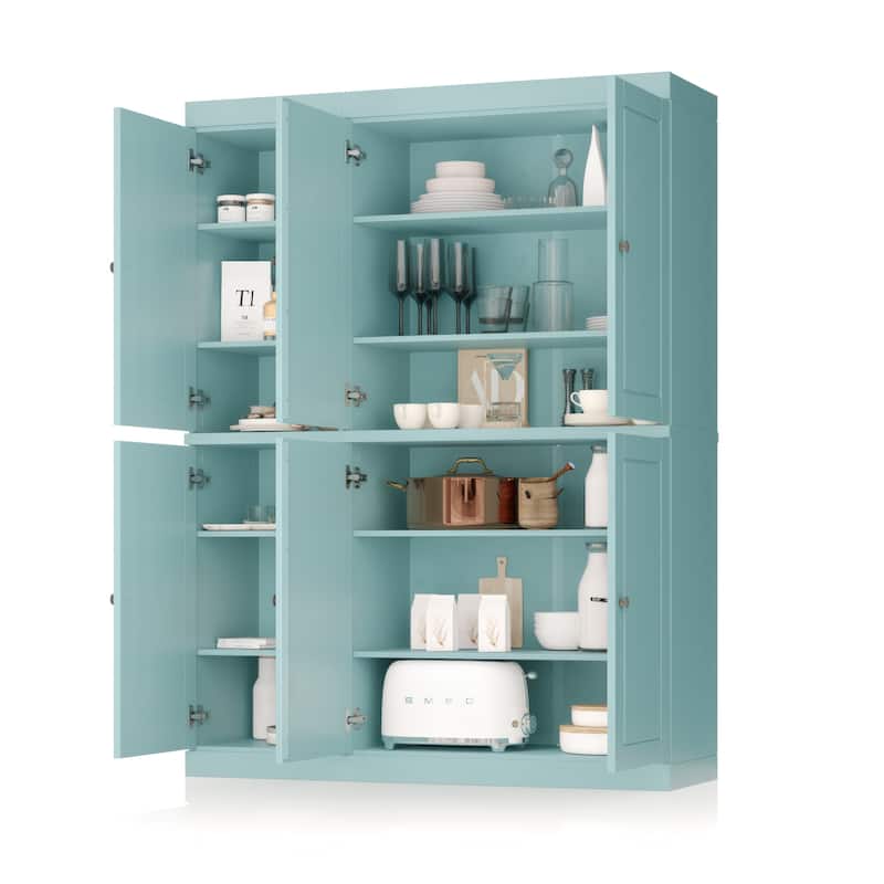 Palace Imports 100% Solid Wood Pantry Cabinet, Raised Panel Doors, Adjustable Shelves, 48.5" Wide, 71.5" Tall - 48.5" x 71.5"