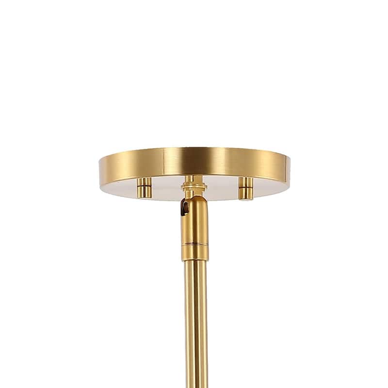 Honeycomb 27" 6-Light Mid-Century Modern Iron LED Chandelier, Brass Gold by JONATHAN Y