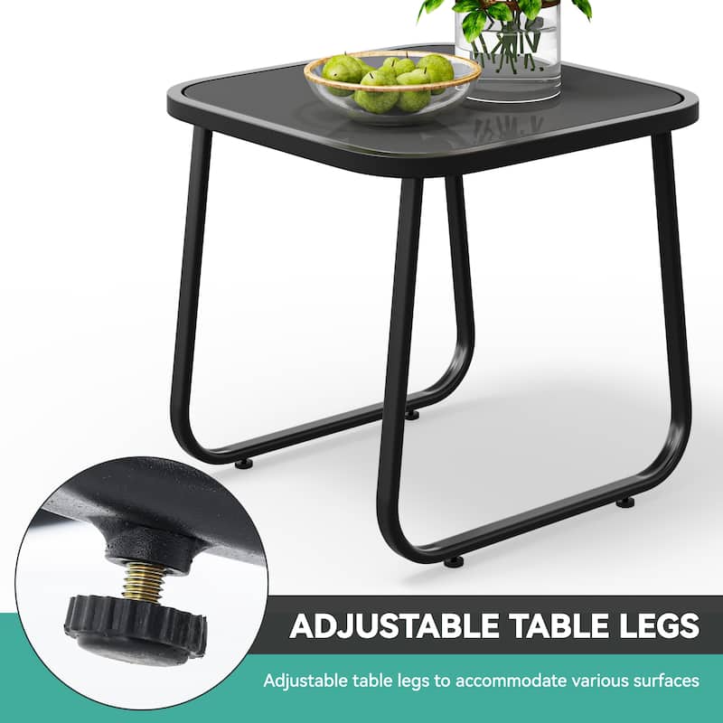 Moasis 3-piece Outdoor Rocking Chair Chat Set with Side Table