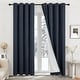 preview thumbnail 27 of 28, Deconovo Blackout Living Room Curtains Faux Linen Drapes 2 Panels W52 x L54 - Navy Blue