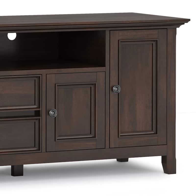 WYNDENHALL Halifax 72 inch Wide Solid Wood Transitional TV Stand - 72"w x 19"d x 26" h