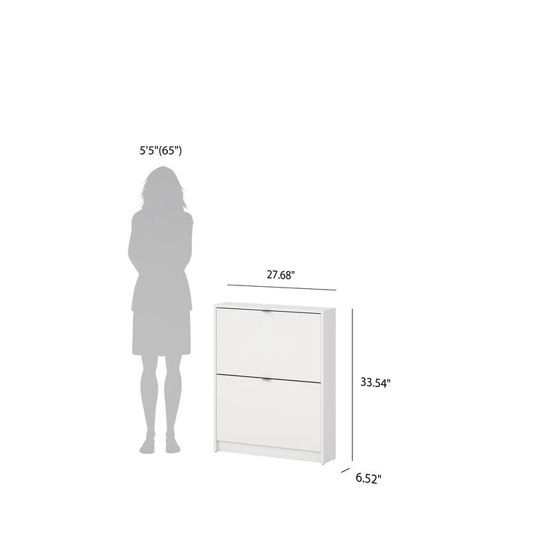 Porch & Den Cambria 2-Drawer Shoe Cabinet