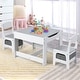 preview thumbnail 1 of 5, 3-in-1 Kids Table and Chair Set Wooden Activity Table with Chairs