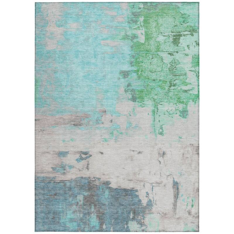 HomeRoots Abstract Transitional Rectangle Outdoor Rug