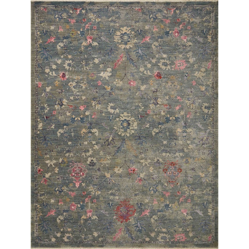 Alexander Home Jewel Boho Distressed Vintage Area Rug - 7'-10" x 10' - Lagoon / Multi