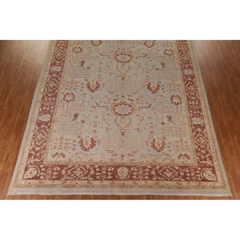 Vegetable Dye Heriz Serapi Oriental Large Rug Hand-knotted Wool Carpet - 12'0"x 17'6"