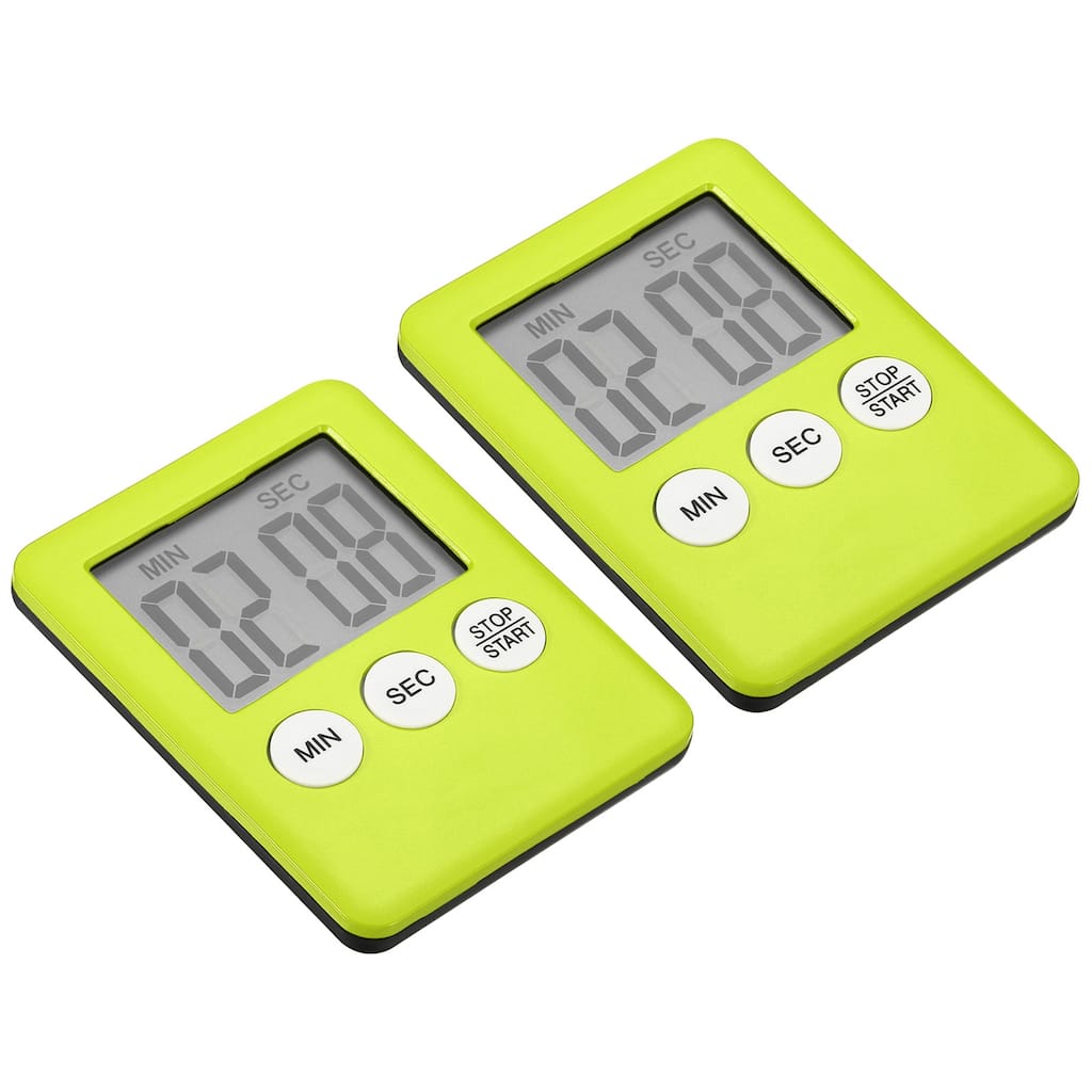 Digital Timer,2Pcs Small Count Down/UP Clock with Magnetic,Kitchen Timer Yellow