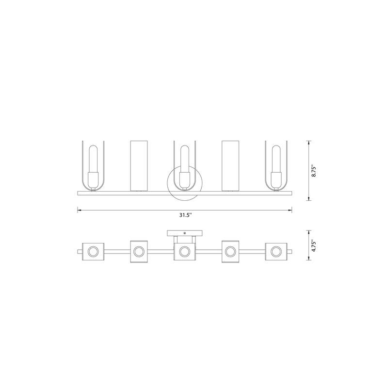 U Turn 5 Light Vanity - 31.5