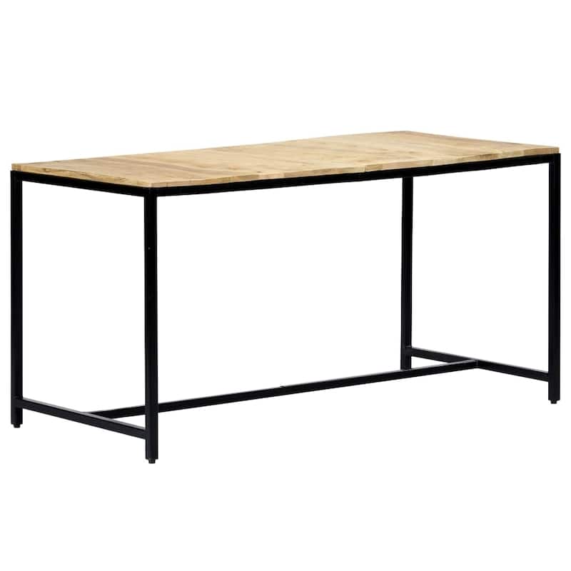 vidaXL Dining Table 55.1"x27.6"x29.5" Solid Rough Mango Wood