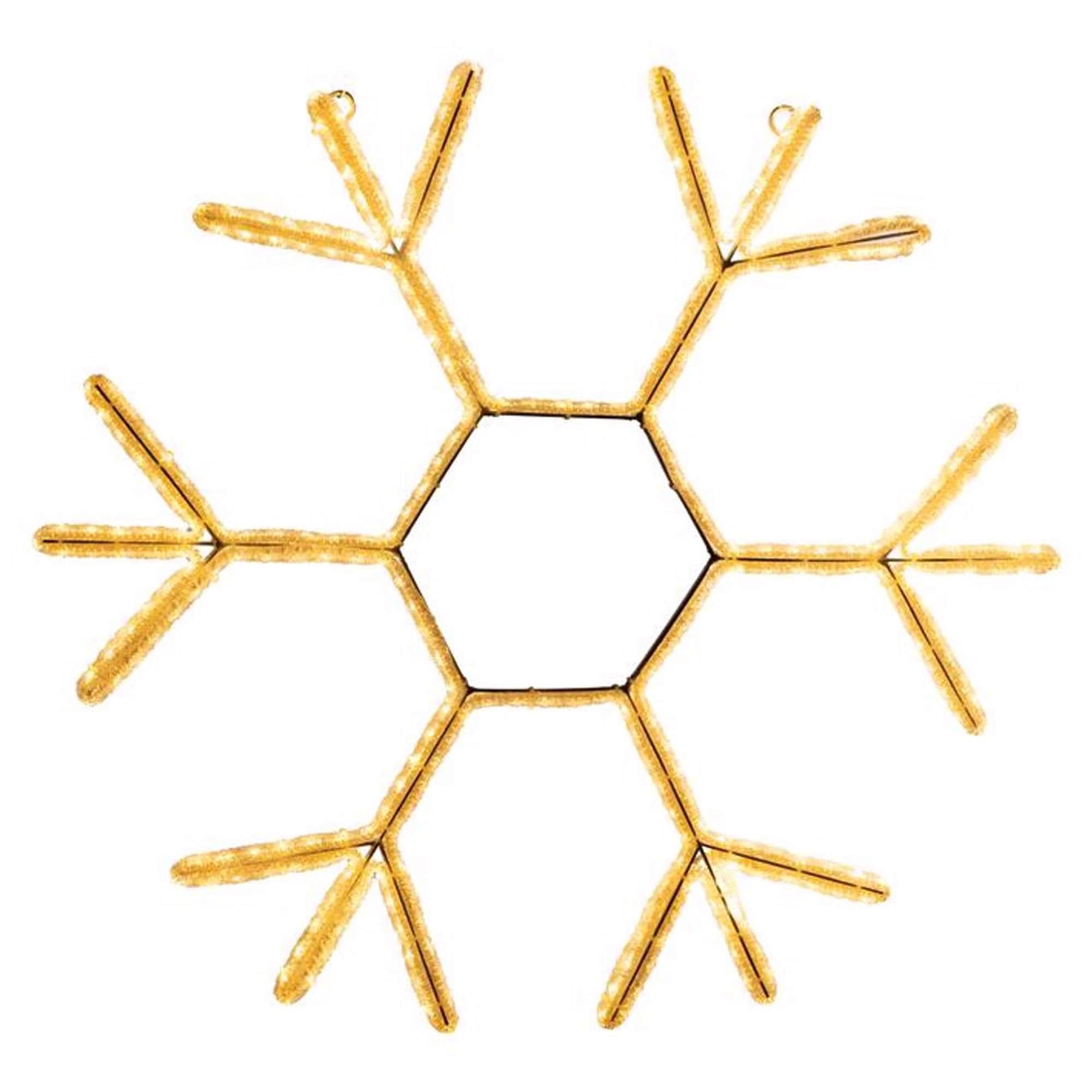 Celebrations LED Warm White Crystal Snowflake 23 in. Hanging Decor