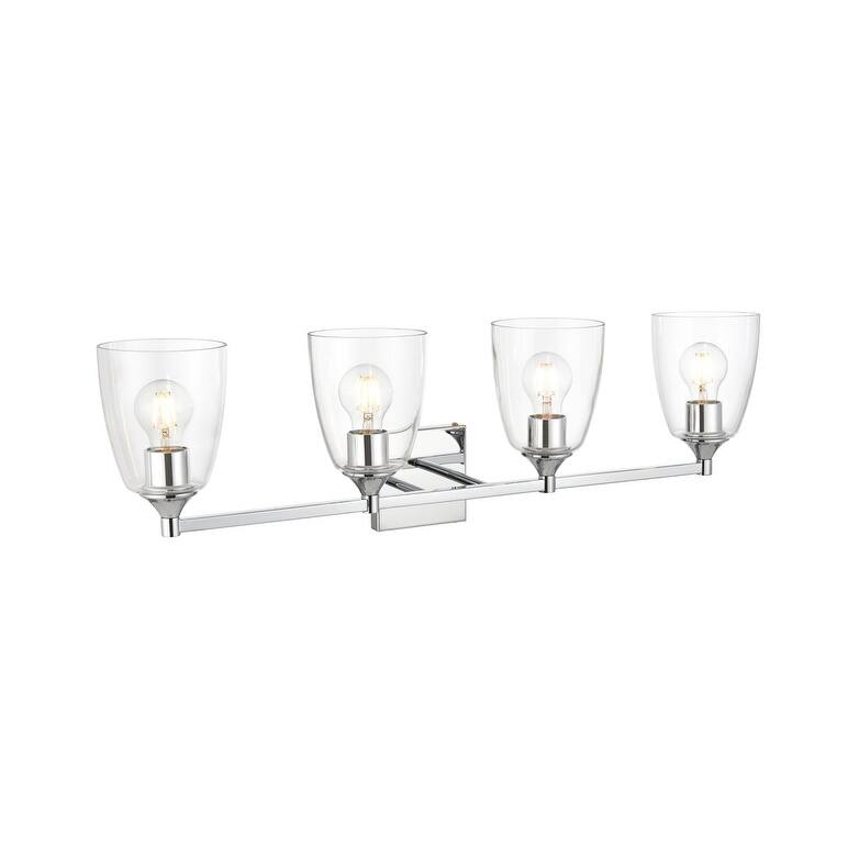 Gina 1 Light Black and Clear Bath Sconce
