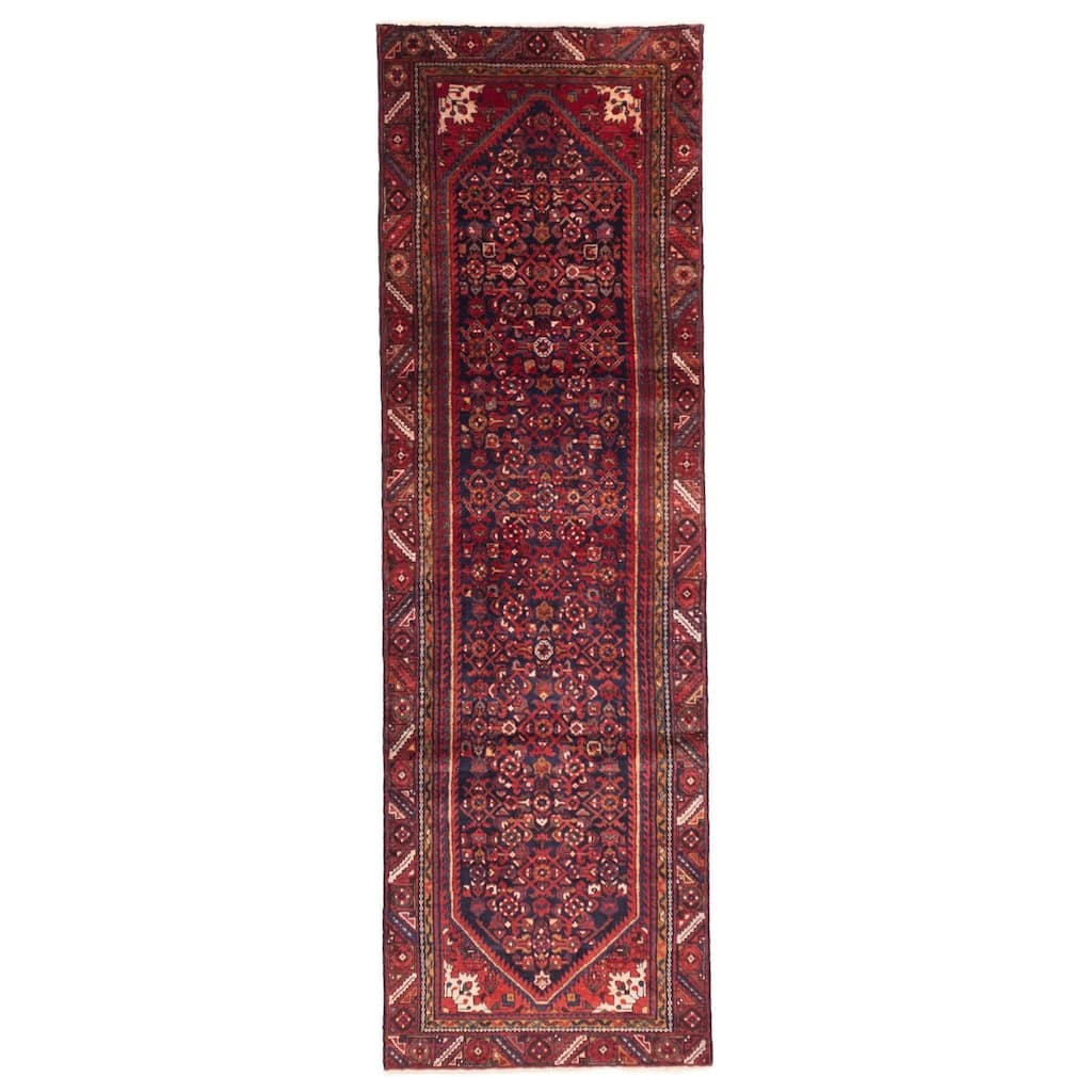 ECARPETGALLERY Hand-knotted Andelz Dark Navy Wool Rug - 3'1 x 10'6