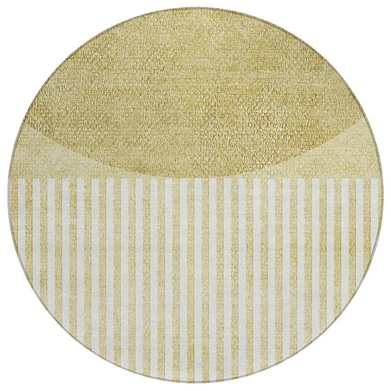 Machine Washable Indoor/Outdoor Contemporary Mod Chantille Rug