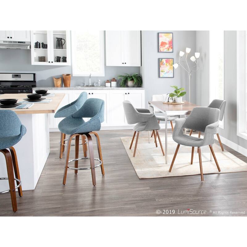 Carson Carrington Svellingen 26" Fixed-Height Counter Stool with Round Chrome Footrest (Set of 2)