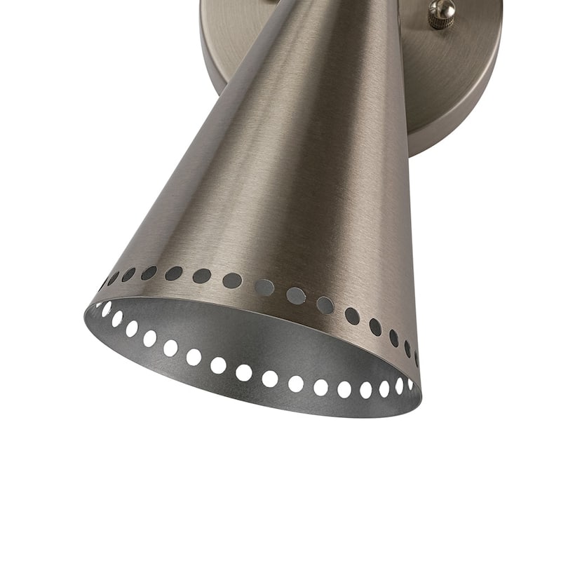 2-Light Mid-century Dual Cone Hourglass Up Down Wall Sconce