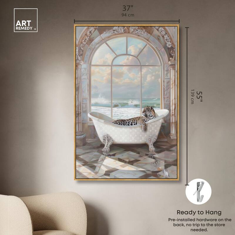 Jaguar Arch Bathroom Glam Canvas by Art Remedy