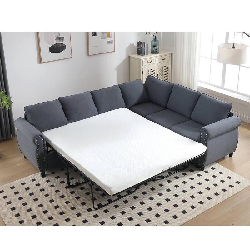 Sleeper Sofa 2 in 1 Pull Out Couch Bed