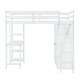 preview thumbnail 7 of 11, Full Size Loft Bed with Wardrobe, Desk and Shelves, White