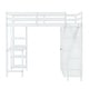 preview thumbnail 7 of 11, Multifunctional Design Loft Bed with Ladder, Guardrails, Wardrobe, Desk and Shelves, Full Size, White