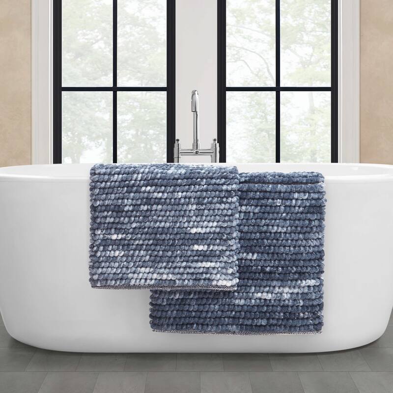 French Connection Space Dye Chunky Chenille Bath Rugs
