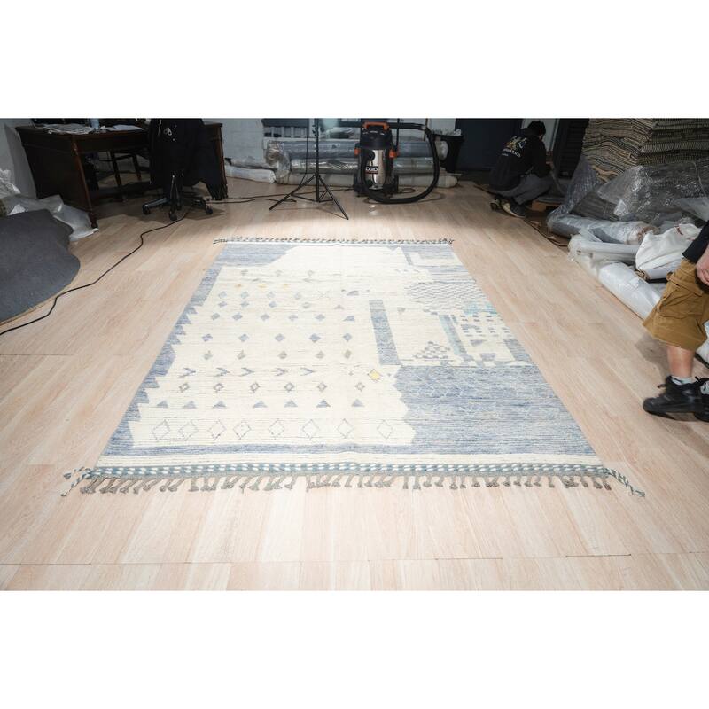 Home Decor Ivory Hand-Knotted Wool Contemporary Marrakech Handspun Area RugTimeless Elegance for Living Room, Bedroom, Office, o